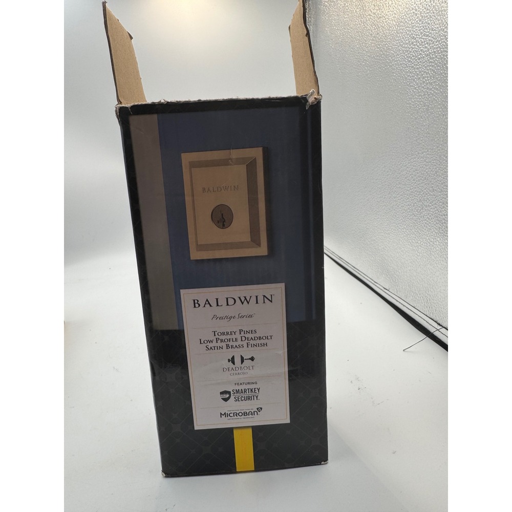 Baldwin Prestige Torrey Pines Low Profile Deadbolt Satin Brass 93800-020